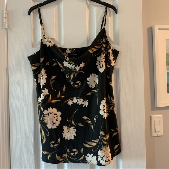 Le Chateau Floral Print Satin Cowl Neck Camisole - Picture 2 of 9